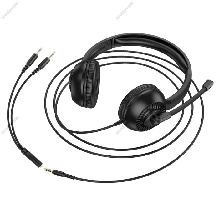 Дротові навушники HOCO W112 Pure headphones Omnidirectional microphone Black