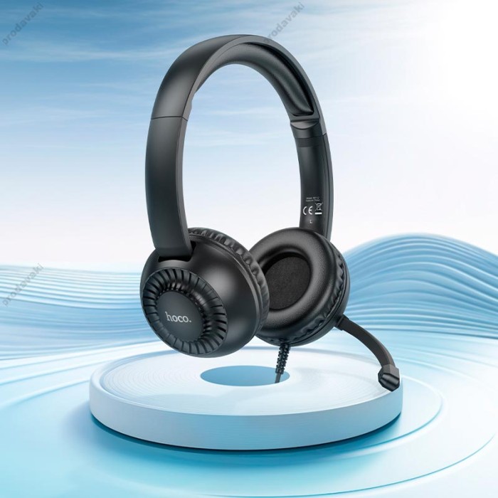 Дротові навушники HOCO W112 Pure headphones Omnidirectional microphone Black