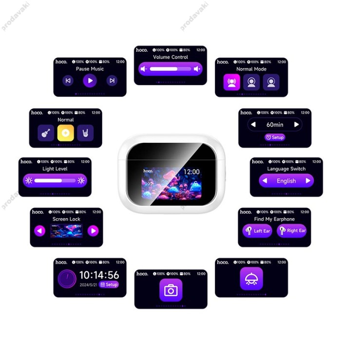Бездротові Bluetooth навушники HOCO EW79 Bright true wireless ANC touch screen BT 5.4 White