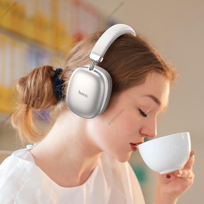 Бездротові Bluetooth навушники Hoco W35 бездротові headphones BT 5.3 Silver