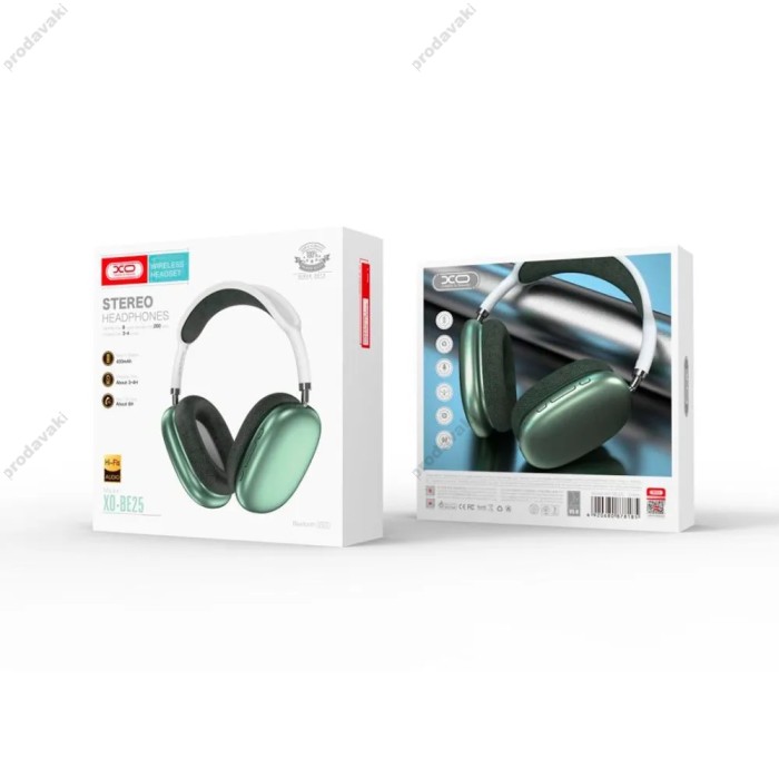 Бездротові Bluetooth навушники XO BE25 Stereo Wireless Headphone Green