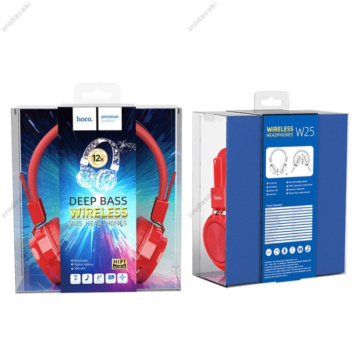 Бездротові Bluetooth навушники HOCO W25 Promise ws headphones Red