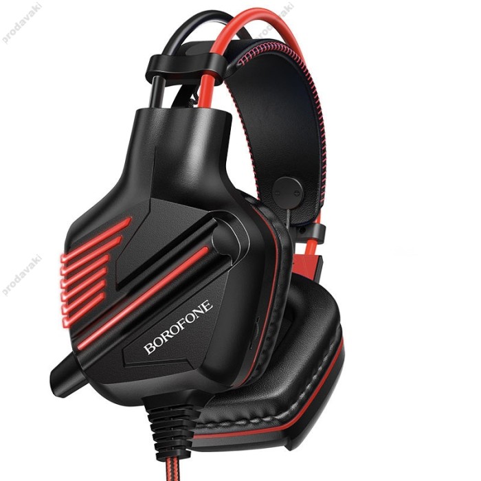 Дротові навушники BOROFONE BO101 Racing GAMING with mic Black-red