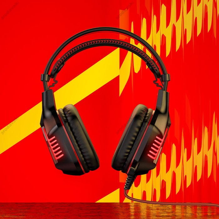 Дротові навушники BOROFONE BO101 Racing GAMING with mic Black-red