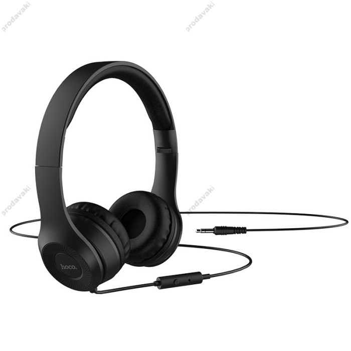 Дротові навушники HOCO W21 Graceful charm wire control headphones Black