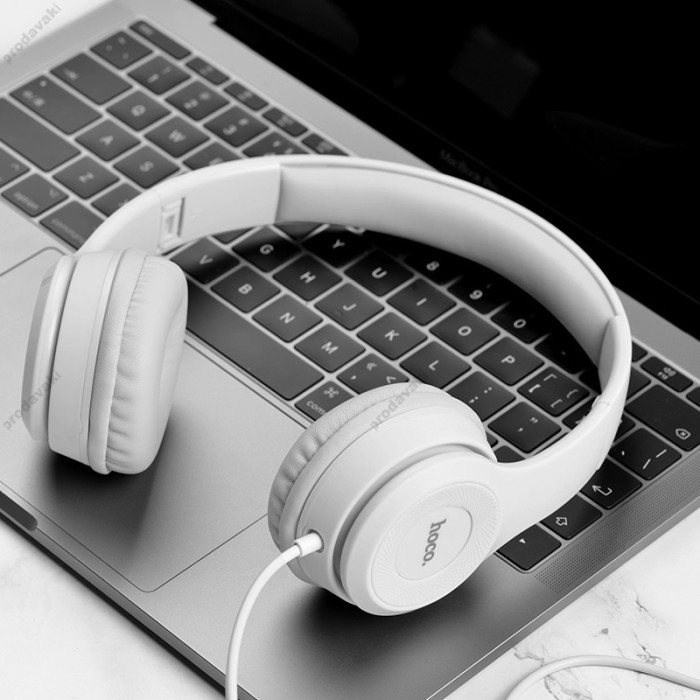 Дротові навушники HOCO W21 Graceful charm wire control headphones Grey