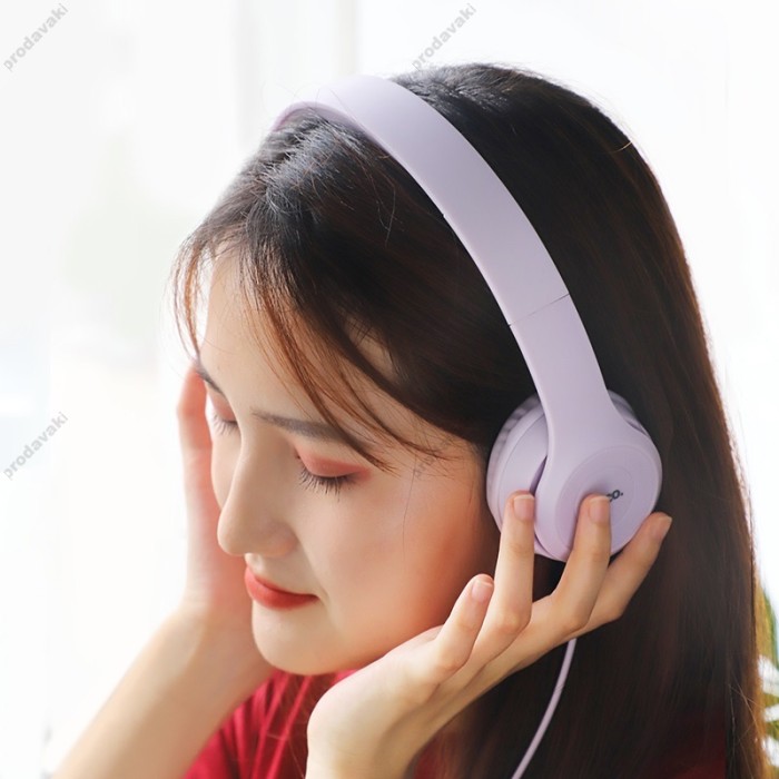 Дротові навушники HOCO W21 Graceful charm wire control headphones Purple