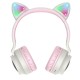 Бездротові Bluetooth навушники HOCO W27 Cheerful Cat ear Wireless headphones Pink-Grey