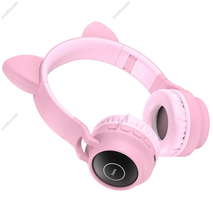 Бездротові Bluetooth навушники HOCO W27 Cheerful Cat ear Wireless headphones Pink