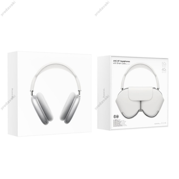 Бездротові Bluetooth навушники Hoco W58 ANC headphones BT5.4 Silver