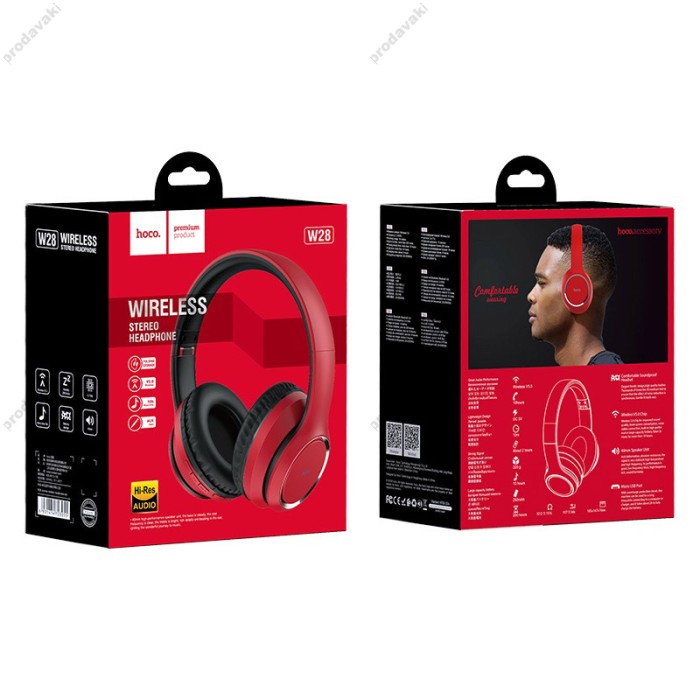 Бездротові Bluetooth навушники HOCO W28 Journey wireless headphones Red