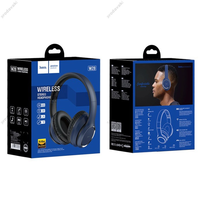 Бездротові Bluetooth навушники HOCO W28 Journey wireless headphones Blue