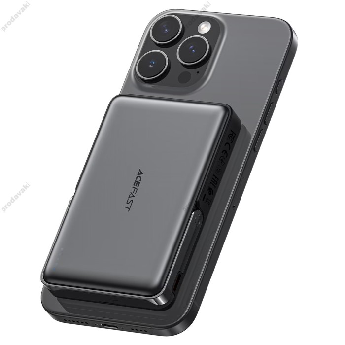 Повербанк портативний акумулятор Power bank Acefast M17 fast charging MagSafe магнітний 22.5W 10000 mAh Black
