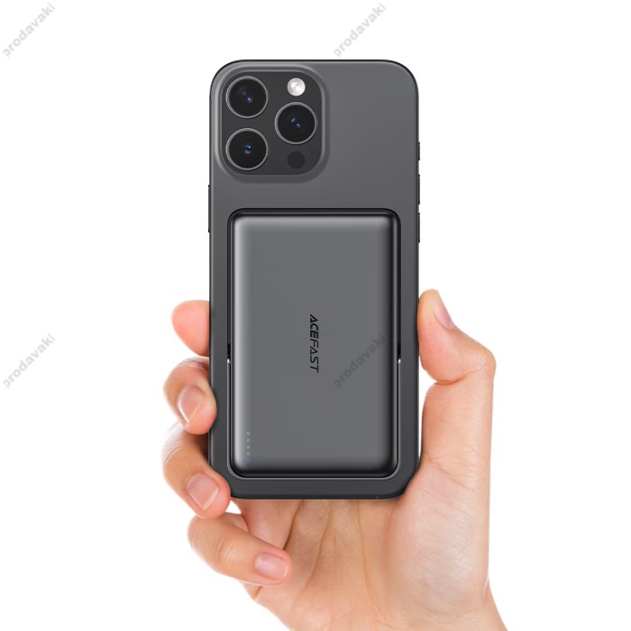 Повербанк портативний акумулятор Power bank Acefast M17 fast charging MagSafe магнітний 22.5W 10000 mAh Black