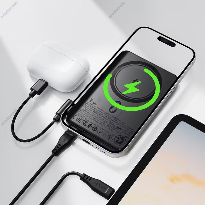 Повербанк портативний акумулятор Power bank Acefast M30 fast charging MagSafe магнітний 20W 5000 mAh Black
