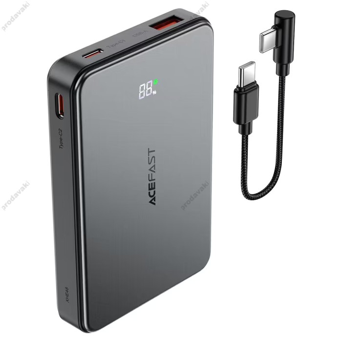 Повербанк портативний акумулятор Power bank Acefast M31 fast charging MagSafe магнітний 22.5W 10000 mAh Black