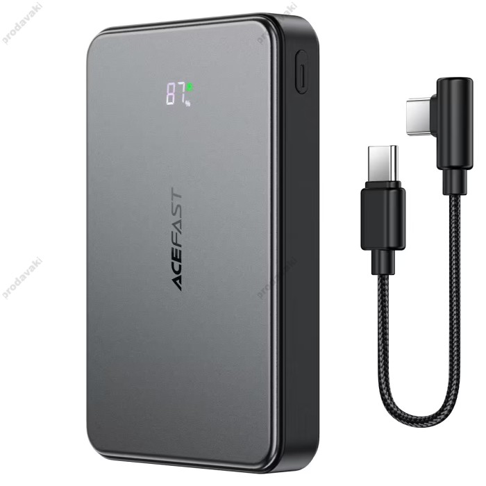 Повербанк портативний акумулятор Power bank Acefast M31 fast charging MagSafe магнітний 22.5W 10000 mAh Black