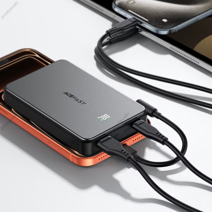 Повербанк портативний акумулятор Power bank Acefast M31 fast charging MagSafe магнітний 22.5W 10000 mAh Black