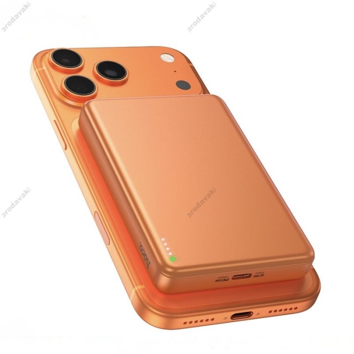Повербанк портативний акумулятор Power bank Hoco Q26A Joy MagSafe магнітний 20W 10000 mAh Orange