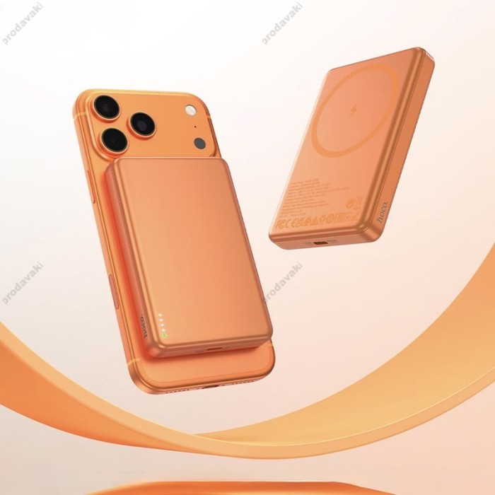 Повербанк портативний акумулятор Power bank Hoco Q26A Joy MagSafe магнітний 20W 10000 mAh Orange