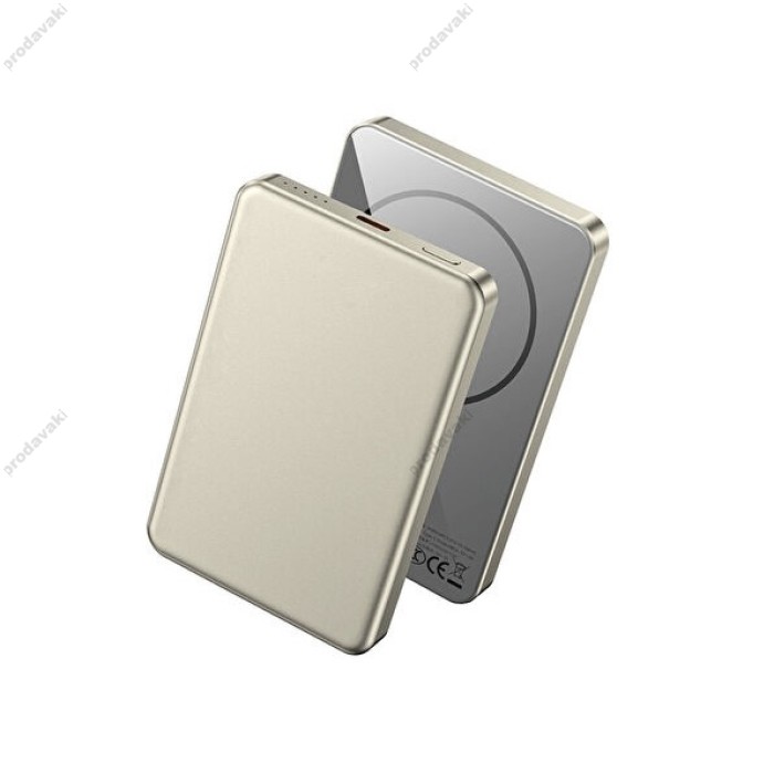 Повербанк портативний акумулятор Power Bank Wiwu P15 Magnetic MagSafe магнітний 5000 mAh Gold