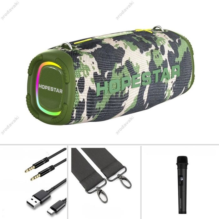 Портативна колонка Bluetooth Hopestar A6 MAX 80W Army