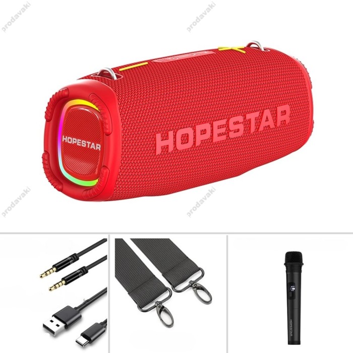 Портативна колонка Bluetooth Hopestar A6 MAX 80W Red