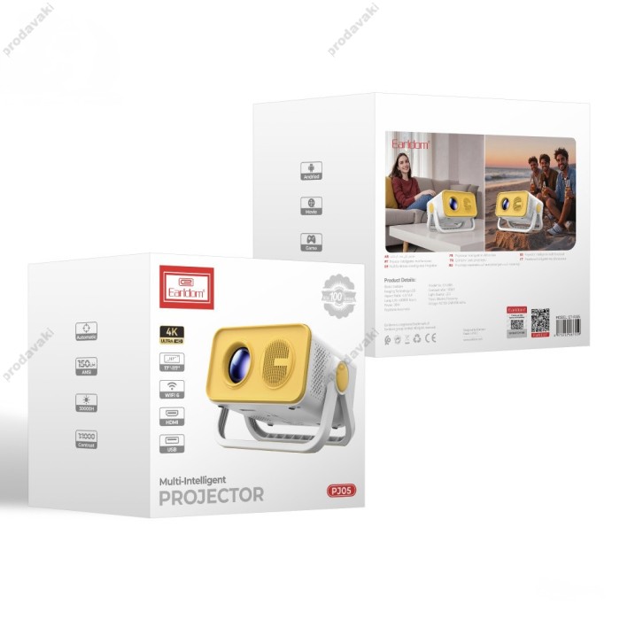 Розумний проектор Earldom ET-PJ05 Android Wifi 6 4K White