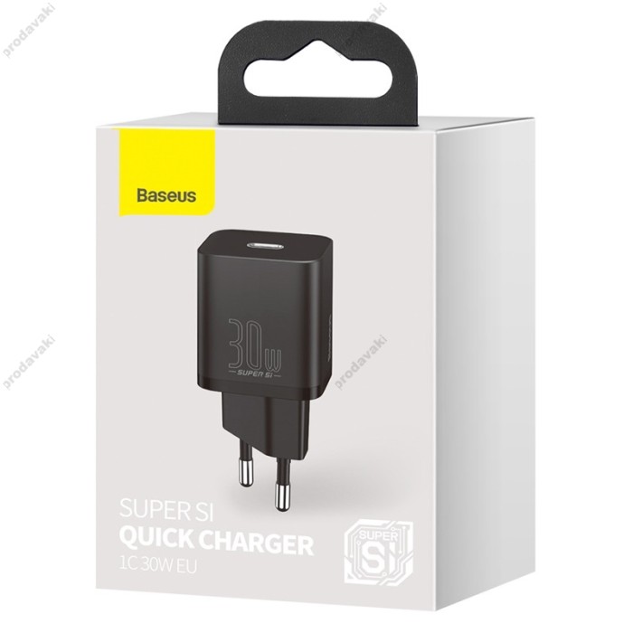 Мережевий зарядний пристрій Baseus Super Si quick charger EU 30W Black CCSUP-J01