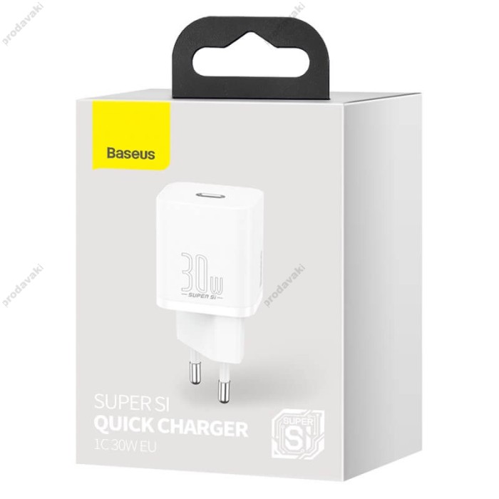 Мережевий зарядний пристрій Baseus Super Si quick charger EU 30W White CCSUP-J02