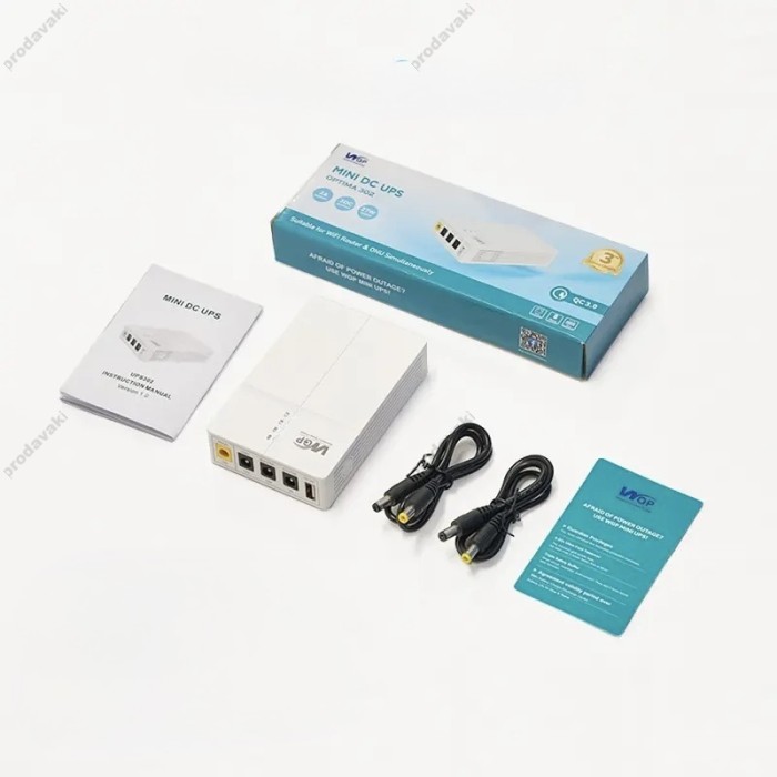 Повербанк для безперебійної роботи Wi-Fi роутера WGP 302 13500mAh 49.95Wh USB 5V/9V/12V/12V UPS білий