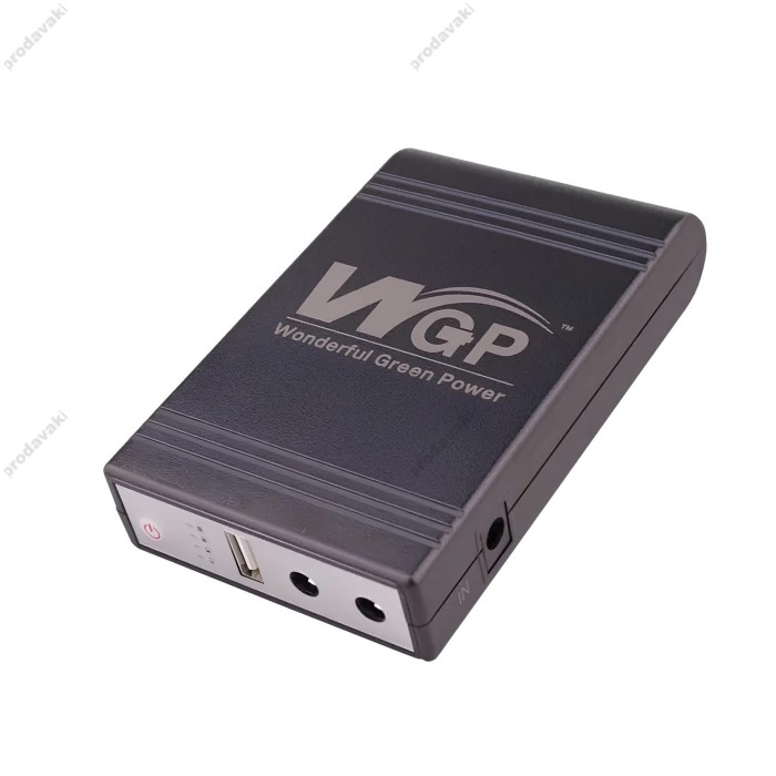 Повербанк для безперебійної роботи Wi-Fi роутера WGP 10400mAh 38.48Wh USB5V/9V/12V UPS Чорний