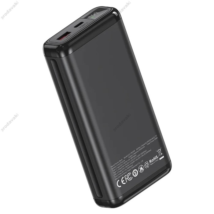 Повербанк портативний акумулятор Power bank XO PB309 Digital charge 22.5W 20000 mAh Black