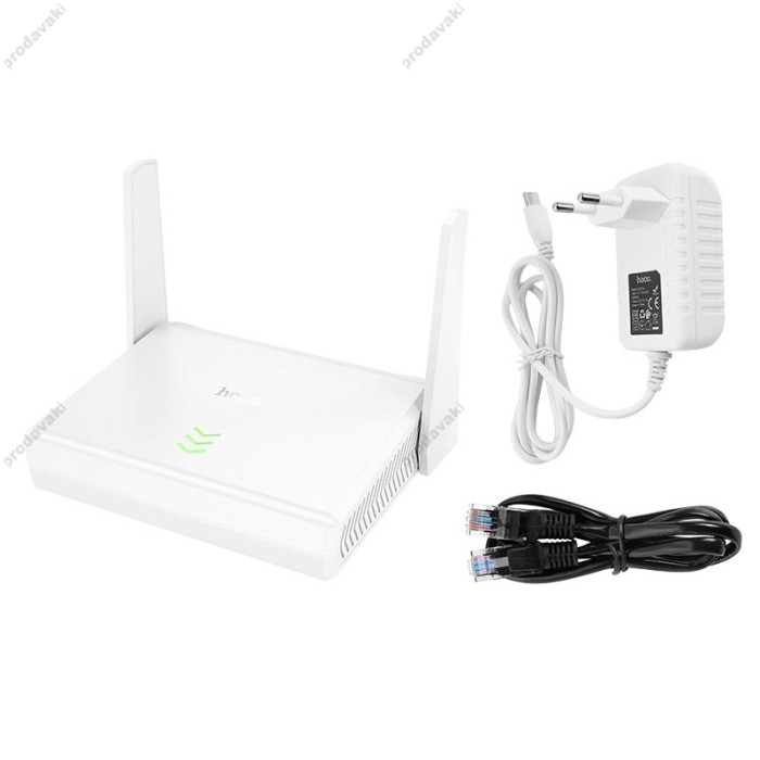 Роутер маршрутизатор Hoco HI36 WiFi4 wireless router 2.4GHz 300Mbps White