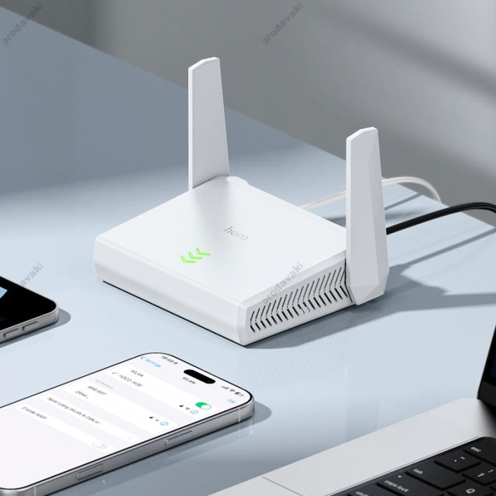 Роутер маршрутизатор Hoco HI36 WiFi4 wireless router 2.4GHz 300Mbps White