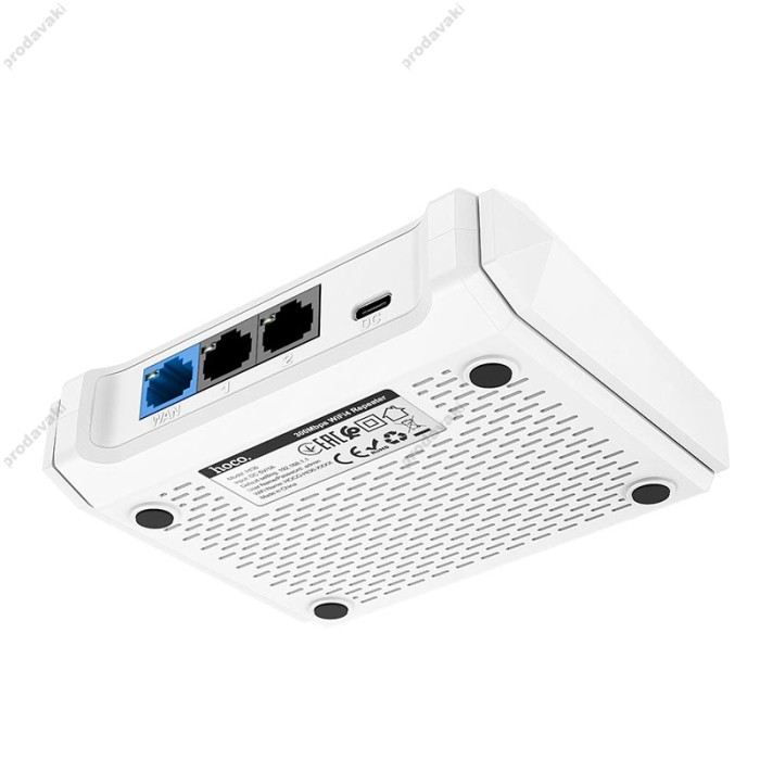 Роутер маршрутизатор Hoco HI36 WiFi4 wireless router 2.4GHz 300Mbps White
