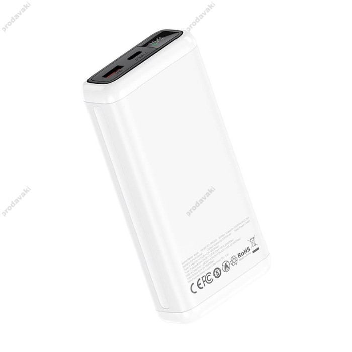 Повербанк портативний акумулятор Power bank XO PB309 Digital charge 22.5W 20000 mAh White
