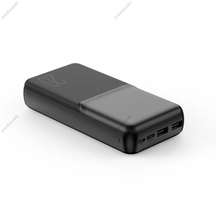 Повербанк портативний акумулятор Power bank XO PR252 Light display 20000 mAh Black