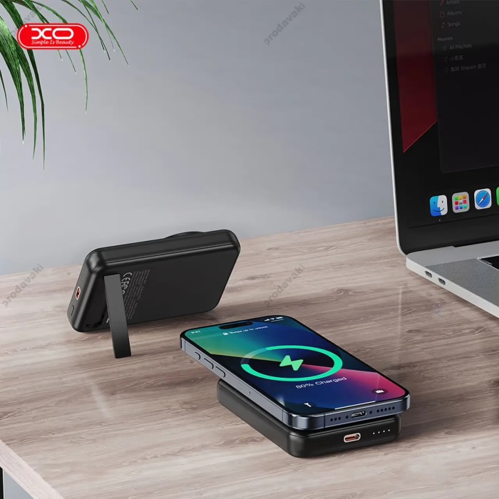 Повербанк портативний акумулятор Power bank XO PR264 MagSafe магнітний 20W 10000 mAh Black