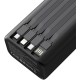 Повербанк портативний акумулятор Power bank XO PR285 Four Cables 22.5W 30000 mAh Black