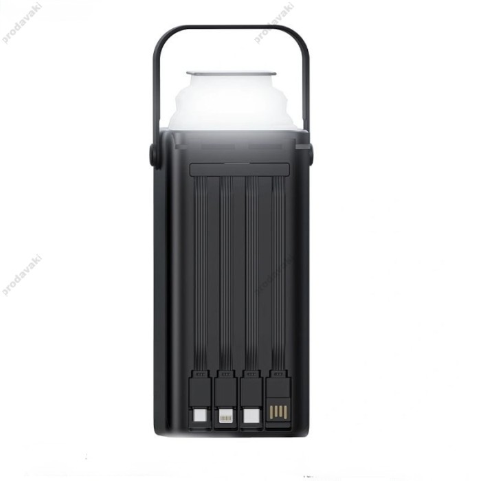 Повербанк портативний акумулятор Power bank XO PR285 Four Cables 22.5W 30000 mAh Black
