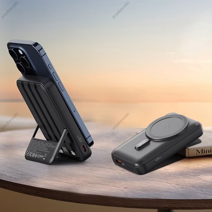 Повербанк портативний акумулятор Power bank XO PR288 MagSafe магнітний 20W 10000 mAh Black