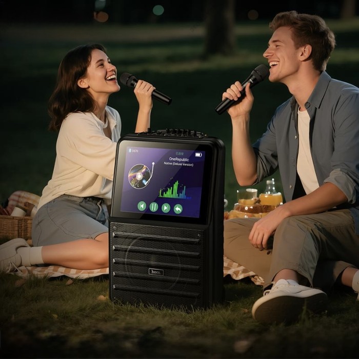 Портативна колонка Bluetooth HOCO DS70 RGB outdoor karaoke 60W Black