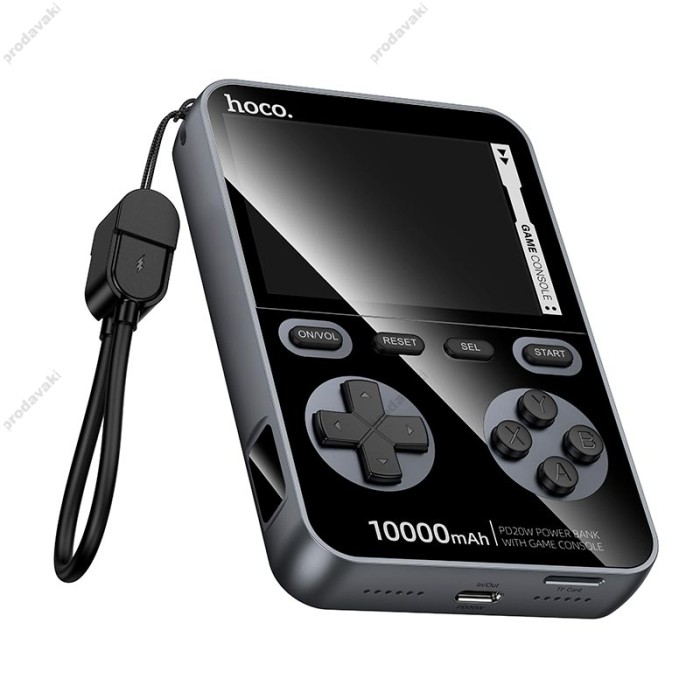 Повербанк портативний акумулятор Power Bank Hoco Q47 Shine with game console 20W 10000 mAh Black