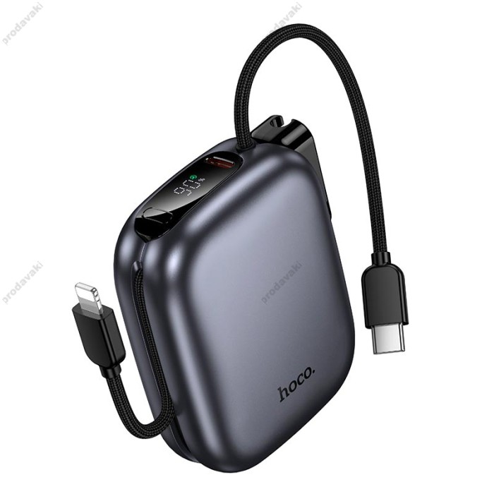 Повербанк портативний акумулятор Power Bank Hoco Q49 Peak 20W 10000 mAh Metal-grey