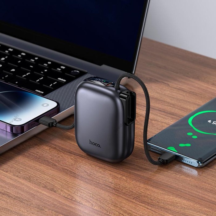 Повербанк портативний акумулятор Power Bank Hoco Q49 Peak 20W 10000 mAh Metal-grey