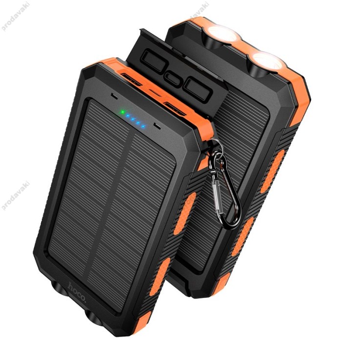 Повербанк портативний акумулятор Power bank Hoco J164 Platinum solar 8000 mAh Black