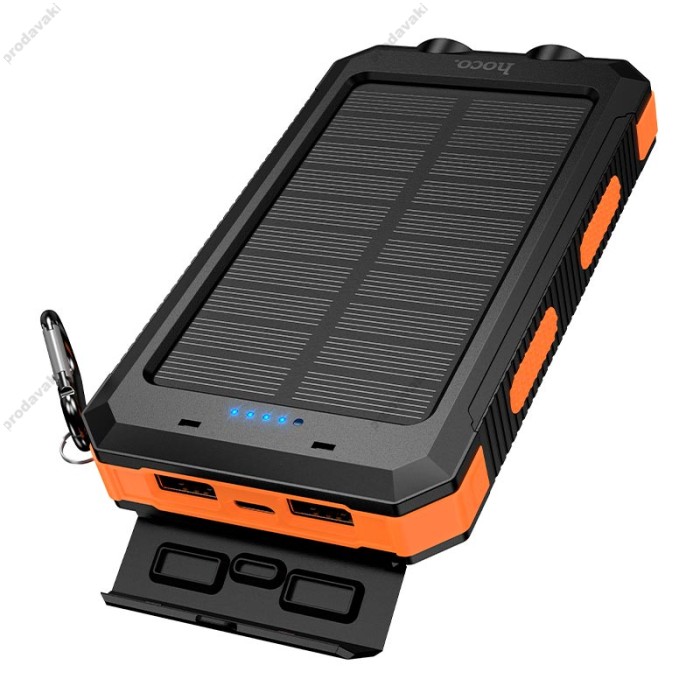 Повербанк портативний акумулятор Power bank Hoco J164 Platinum solar 8000 mAh Black