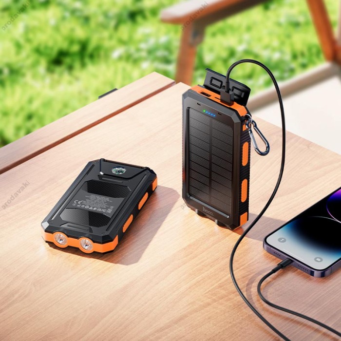 Повербанк портативний акумулятор Power bank Hoco J164 Platinum solar 8000 mAh Black