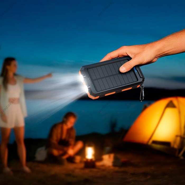 Повербанк портативний акумулятор Power bank Hoco J164 Platinum solar 8000 mAh Black